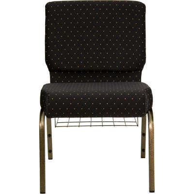 Flash Furniture Hercules Series 21'' Extra Wide Church Chair with 4'' Thick Seat and Communion Cup Book Rack