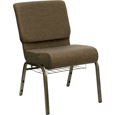 Flash Furniture Hercules Series 21'' Extra Wide Church Chair with 4'' Thick Seat and Communion Cup Book Rack