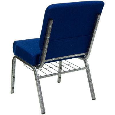 Flash Furniture Hercules Series 21'' Extra Wide Church Chair with 4'' Thick Seat and Communion Cup Book Rack