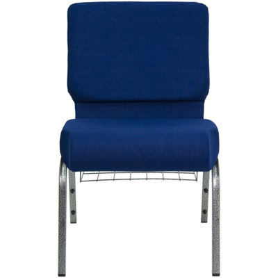 Flash Furniture Hercules Series 21'' Extra Wide Church Chair with 4'' Thick Seat and Communion Cup Book Rack