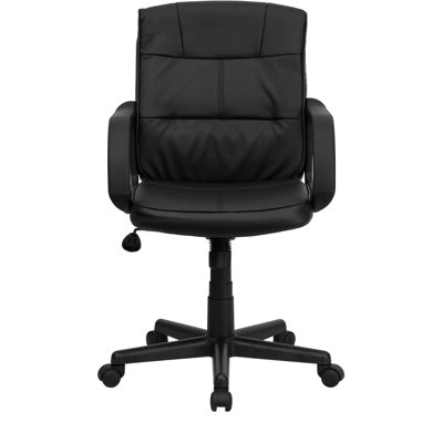 Flash Furniture Mid-Back Leather Task Chair with Nylon Arms