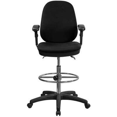 Flash Furniture Height Adjustable Drafting Stool with Footring
