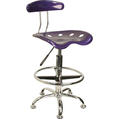 Flash Furniture Height Adjustable Drafting Stool with Chrome Base