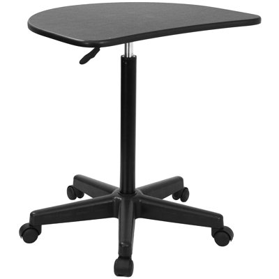 Flash Furniture Height Adjustable Mobile Laptop Computer Desk with Black Top