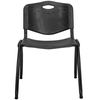 Flash Furniture Hercules Series Polypropylene Stack Chair in Black