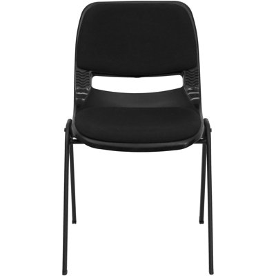 Flash Furniture Hercules Series Ergonomic Shell Stack Chair in Black