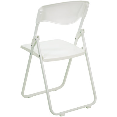 Flash Furniture Hercules Series Heavy Duty Plastic Folding Chair in White