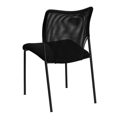 Flash Furniture Hercules Series Designer Mesh Fabric Stacking Side Chair in Black