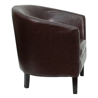 Flash Furniture Leather Barrel Shaped Reception Lounge Chair