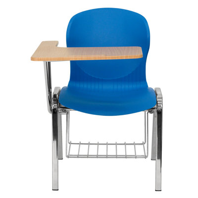 Flash Furniture Hercules Series Natural Wood Laminate 33" Shell Chair  and Tablet Arm
