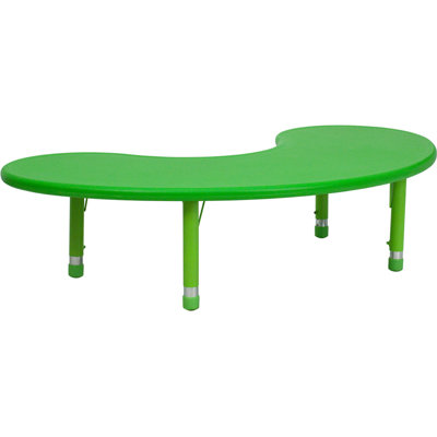 Flash Furniture Height Adjustable Half-Moon Plastic Activity Table