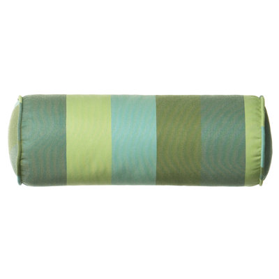 Outdoor/Indoor Vibrant Juno Stripe Teal Bolster Pillow