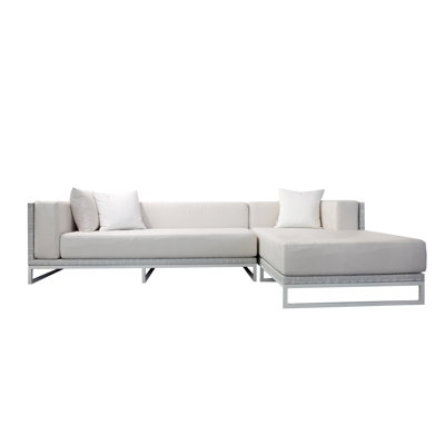 Harbour Outdoor Coast Teak Accent Sectional Sofa with Cushions