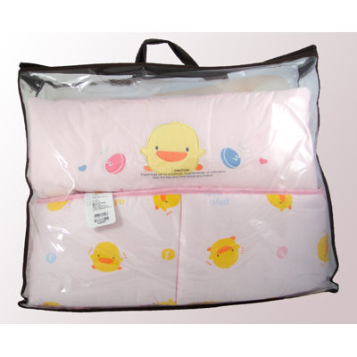 Piyo Piyo Four Piece Cradle Bedding Set in Pink