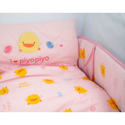Piyo Piyo Four Piece Cradle Bedding Set in Pink