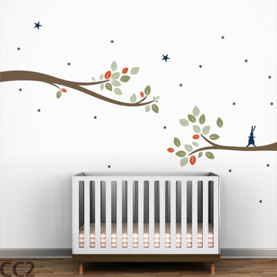 LittleLion Studio Follow the Little Rabbit Tree Branches Wall Decal