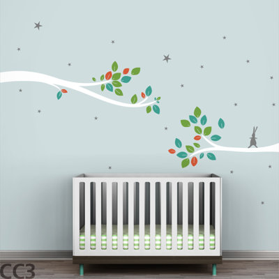 LittleLion Studio Follow the Little Rabbit Tree Branches Wall Decal