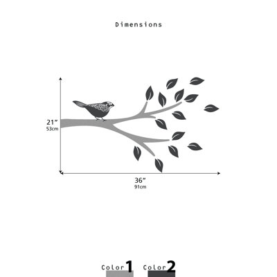 LittleLion Studio Floral Bird Branch Wall Decal