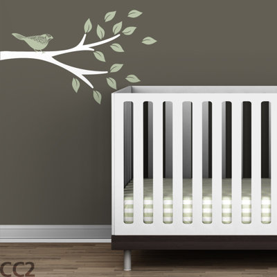 LittleLion Studio Floral Bird Branch Wall Decal