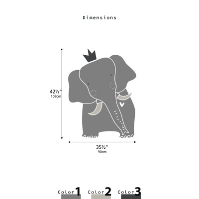 LittleLion Studio Baby Zoo King Elephant Wall Decal