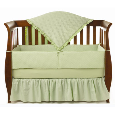 American Baby Company Heavenly Soft Four Piece Minky Dot Crib Bedding Set