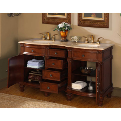 Silkroad Exclusive 60" Blair Double Bathroom Vanity