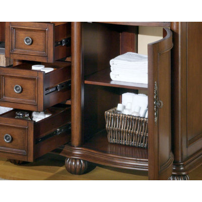 Silkroad Exclusive Adela 52" Double Sink Bathroom Vanity Cabinet