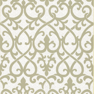 Brewster Home Fashions Serene Ironwork Damask Wallpaper in Gold