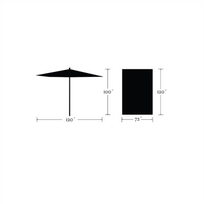Oxford Garden 10' Sunbrella Rectangular Market Umbrella