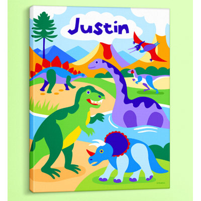 Dinosaur Land Personalized Canvas Art