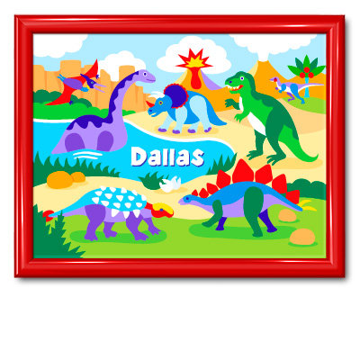Dinosaur Land Large Personalized Print