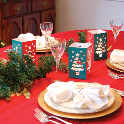 Luminarias Christmas Tree Tabletop Lanterns (Set of 12)