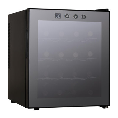 16 Bottles Wine Cellar with Electronic Controls in Black