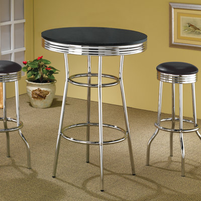 Wildon Home &reg; Ridgeway Soda Fountain Bar Table Set in Black