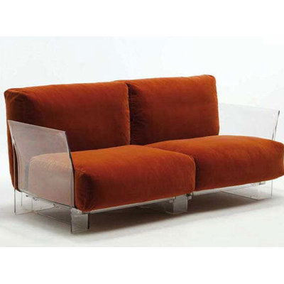 Kartell Pop Loveseat with Transparent Leg