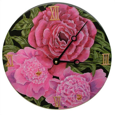 Lexington Studios Peonies Decorative Wall Clock