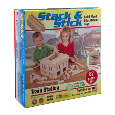 Stack and Stick Train Station Building Set