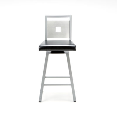 Amisco Jackson 26" Swivel Stool with Stainless Steel Backrest