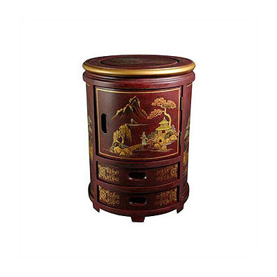 Oriental Furniture Japanese Decorative Storage Stool