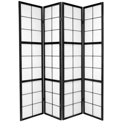 Oriental Furniture Mado Traditional Asian Room Divider in Black