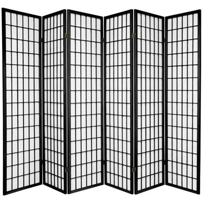 Oriental Furniture Window Pane Room Divider in Black