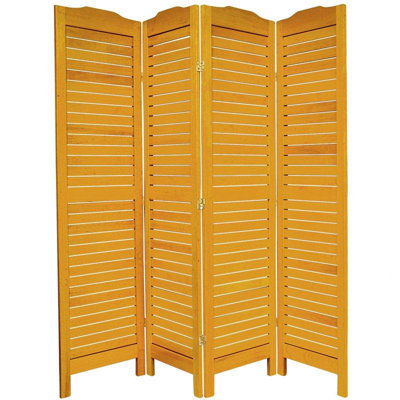 Oriental Furniture 72" Classic Venetian Room Divider in Honey