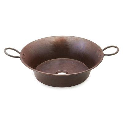 Miner's Vessel Round Hand Hammered Solid Copper Sink