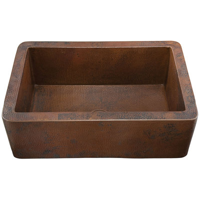 Toscana Hand Hammered Copper Single Bowl Farmhouse Sink