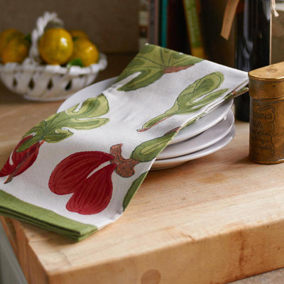 Fig Red Green Tea Towel (Set of 3)