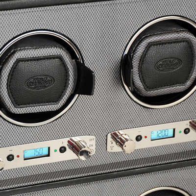 Wolf Designs Viceroy Module 2.7 Four Piece Watch Winder with Cover in Black