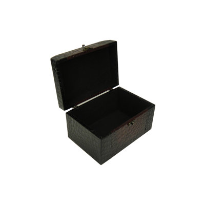 Keystone Intertrade Inc. Leather Jewelry Box with Crocodile Design in Distressed Red (Set of 2)