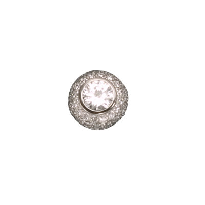 Round Rhodium Plated (.925) Sterling Silver Pendant
