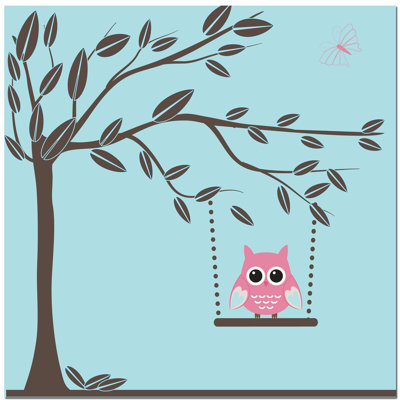 Swinging Owl Art Print