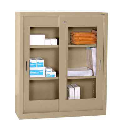Sandusky Cabinets Storage Cabinets with Sliding Door Clear View